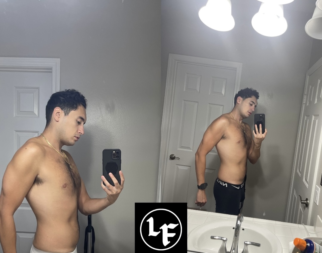 Before and after transformation photo of Livitz Fitness client Aymane