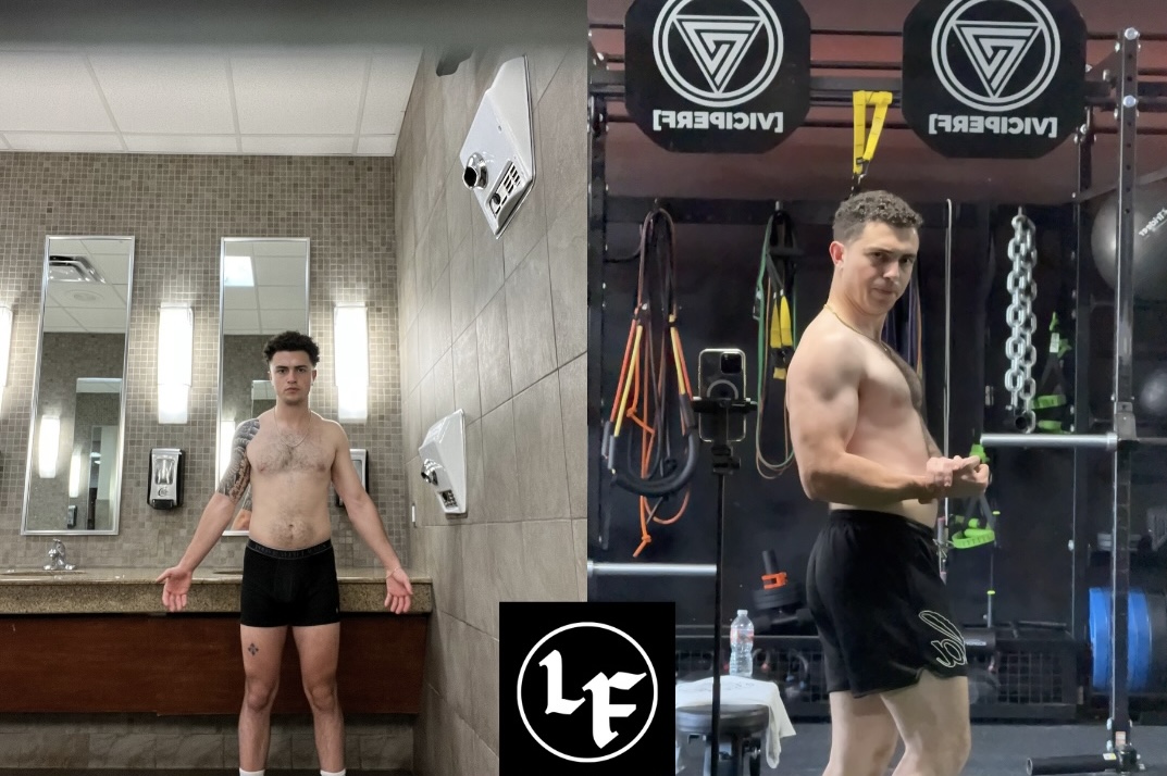 Before and after transformation photo of trainer Ben Livitz